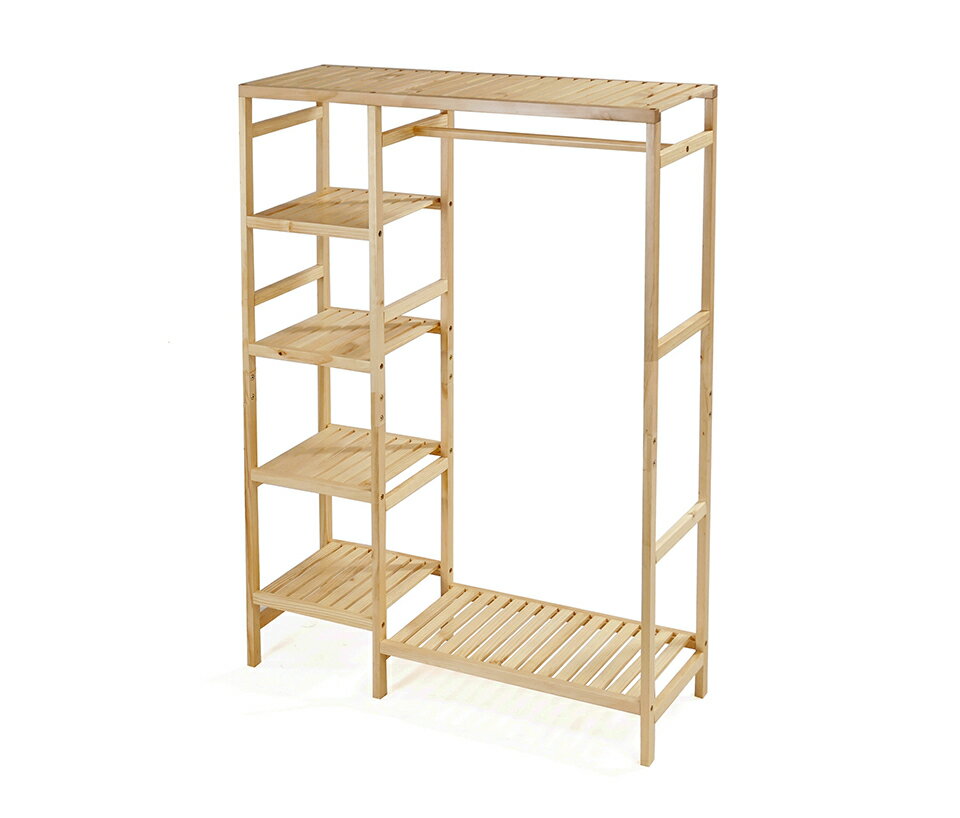 【大決算SALE開催中】ハンガーラック 天然木 ハンガー 幅96.5cm 棚付き 大容量 木 ナチュラル 木製 シンプル おしゃれ カントリー風 お洒落 洋服 整理 コートハンガー 木製ハンガーラック 衣類収納 オシャレ 子供部屋 シンプル コートハンガー 玄関収納