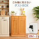【期間限定ポイント2倍】 【完成品】キッチンダストボックス 幅60 ホワイト テーブル 25L 2分別 木製 木目 ナチュラル タイル貼り カウンター 引出 フ...