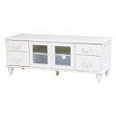 【5日は ポイント2倍】 【完成品】TV台 テレビボード ロココ 引きだし 幅120 姫系 ホワイト 白 ヨーロピアン 収納 アンティーク ロビー リビング 玄...