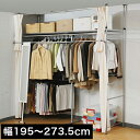 【期間限定ポイント2倍】 ハンガーラック 幅195~273cm カーテン付き 幅200cm 幅250cm シンプル 伸縮 フロントハンガー付 便利 コートハンガ...