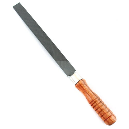 鉄工ヤスリ柄付 荒目 平 ツボサン 200MM TE-1 一般金属加工用のヤスリです。一般金属加工用のヤスリ。 BFJ1023581