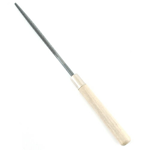 鉄工クラフトヤスリ 丸100 ツボサン CK-3 木製ハンドルの使いやすいヤスリです。一般金属加工用のヤスリ。 BFJ1023587