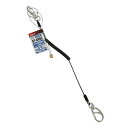 セフティコード R0.5kg SK11 SSC-05R ブラック 耐久性、伸縮性抜群の落下防止、紛失防止用安全コードです。ステンレスワイヤーとウレタンコードを一...