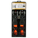 【ボーナスSALE開催中】ラチェット式ベルト荷締機 E-Value ERT-25SR 2pcs ラチェットバックル式でしっかりと確実な荷締作業ができます 荷物運...