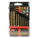 【ボーナスSALE開催中】チタン鉄工ドリルセット E-Value ETDT-10HEX チタンコーティングを施しており 耐摩耗性が向上し耐久力がアップ 鉄 ステ...