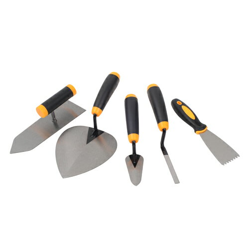 DIY左官鏝5点セット E-Value 家庭菜園の花壇造り、レンガ積みなどに最適です。日曜大工の左官作業。 BFJ1040159