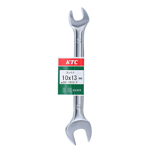 スパナ KTC S2-1013-F KTC独自のI型断面形状により、しなりに強く、軽いです。六角ボルト・ナットを締め緩めする為のスパナ。 BFJ1042411