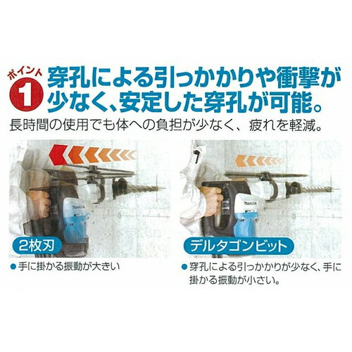 デルタゴンビットSDSデルタ ミヤナガ DLSDS04011 3枚刃採用により性能が更にアップ コンクリート ブロック モルタル 石材 デッキプレート コンクリート等への穴あけ作業。 BFJ1027889