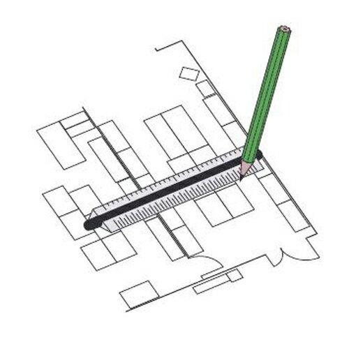 三角スケール 建築士用 シンワ 74961 B-15 建築図面に便利な縮尺です。図面作成や寸法の読み取り時に使用する三角スケール。 BFJ1028813 3