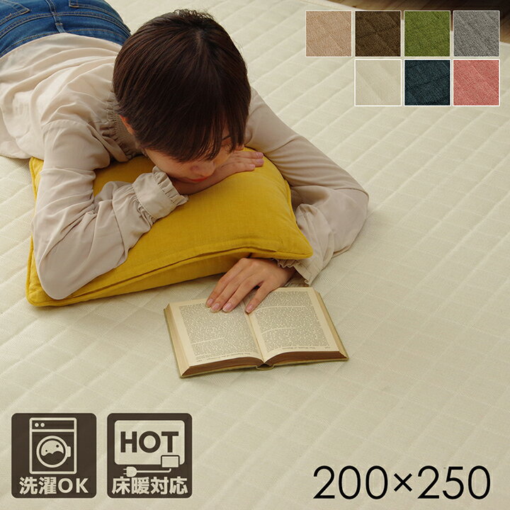 【期間限定ポイント2倍】 ラグ カーペット 長方形 3畳 洗える 無地 ベージュ 約 200×250cm ホットカーペット 長方形対応