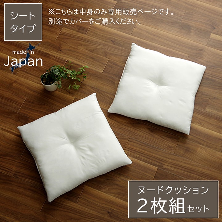 ヌードクッション 国産 日本製 洗える シート 椅子用 アイボリー 約 45×45cm 2枚組 [2]