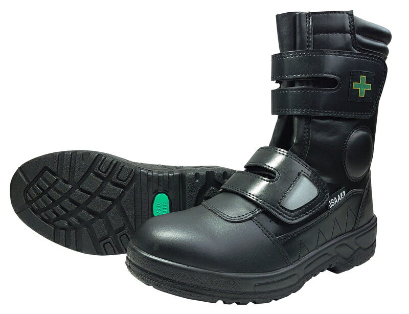 最大2000円OFFクーポン配布中 02/01(日)00:00～ ブーツ ロング マジックテープ 作業用 作業靴 靴 耐油 ブラック 黒 ハイカット 軽量 制菌 消臭 メンズ 疲れにくい クッション 清潔 プロブーツ マジックタイプ ウレタン耐油底 白金ナ bkt1017889