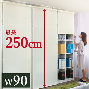 ロールスクリーン 幅90cm×高さ250cm 本棚 用 目隠し 間仕切り スクリーン 模様替え 日よけ 日除け ブラインド おしゃれ ブラインド カーテン 窓 白 ホワイト アイボリー 送料無料 組立不要