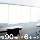 【ボーナスSALE開催中】6本セット ロールスクリーン 幅90cm×高さ250cm 幅5m 業務用 本棚 用 目隠し オフィス キッチン 収納 隠す まとめ売り...