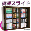 重ねれば更に収納力が2倍！シェルフ 多目的ラック CD DVD ラック マガジンラック 本収納 書庫 整理棚 アウトレット SALE ％OFF奥深 ダブルスライド スライド本棚 DVD収納 幅120cmワイドデラックス マルチコミック収納 書棚 書庫 ラック シェルフ ブラウン 茶 【SB92015】 【送料無料】【2台セット購入でさらに値引き】