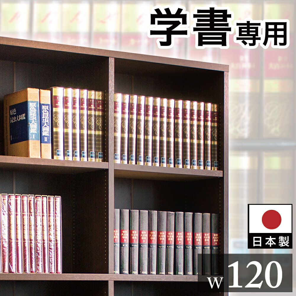 本棚 書棚 強化書棚 幅120の筋肉シェルフ シックなダークブラウン 板厚2.5cmと頑丈 辞書や辞 ...