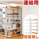 【期間限定ポイント2倍】 間仕切りラック幅88cm 連結用 背板無しタイプ ホワイト ナチュラル スチール 突っ張り 壁面 事務用書棚 業務用本棚 CDラックD...