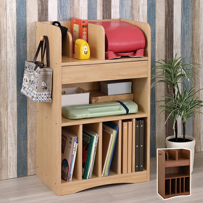 ランドセルラック 幅60cm キャスター付き 引き出し ナチュラル ブラウン 高さ97cm 奥行39.5cm 教科書 収納 整理整頓