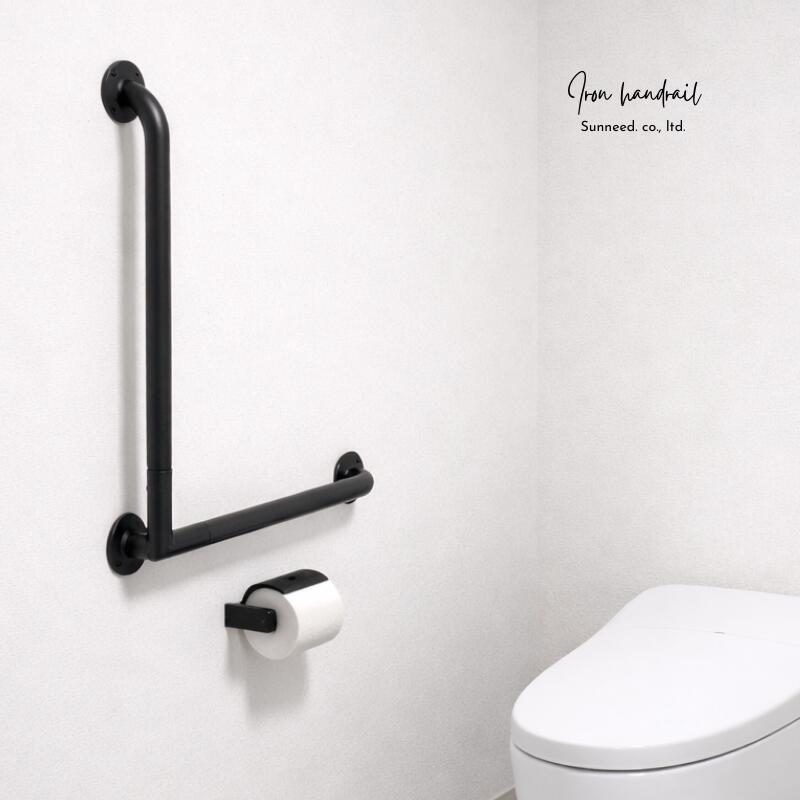 【最大1,000円OFFクーポン配布中】 トイレ 手すり アイアン L型 玄関 傘掛け タオルホルダー ハンガーバー アイアンパーツ 金具 扉 リフォーム ビンテージ 男前インテリア インダストリアル おしゃれ 簡単