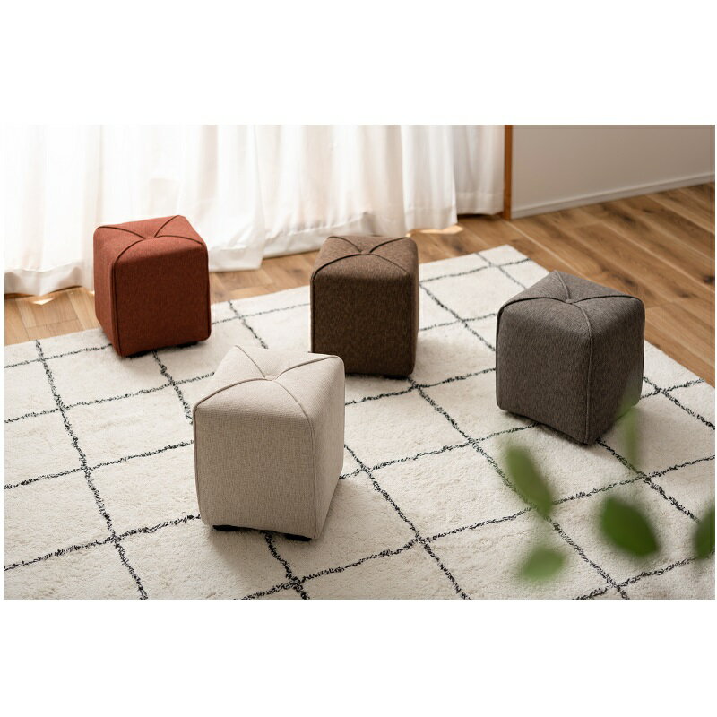 【楽天スーパーSALE 5％オフクーポン】 スツール ファブリック おしゃれ ミニスツール 脚付き サイドテーブル コンパクト 玄関 簡易テーブル テーブルにもなる 椅子 グレー アイボリー オレンジ ブラウン 軽量 完成品