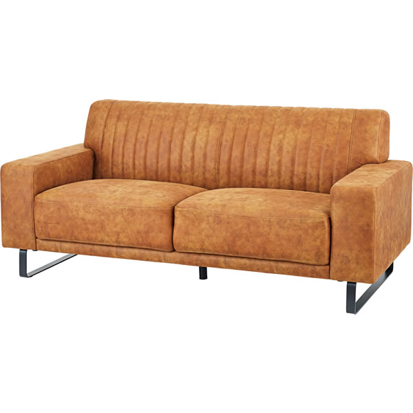 ソファ ソファー 横幅182cm 重厚感 どっしり スチール クロスレザー ファブリック 脚付き アーム脚 お..