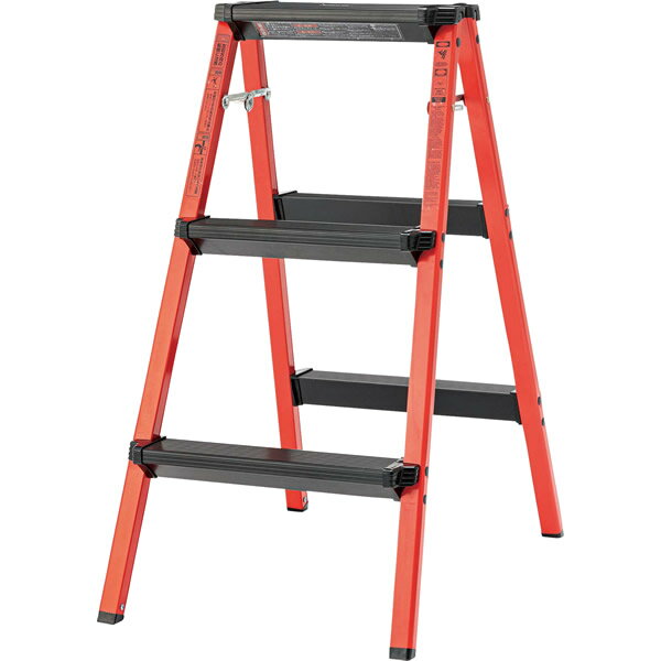 カラー　ブルー　レッド　イエロー　ステップスツール　3段　ステップ台　踏み台　折りたたみ　おしゃ..