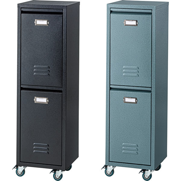 ダストボックス　ゴミ箱　分別　家庭用ゴミ　ごみ入れ　キャスター付き　ロッカー風　ネームプレート　..