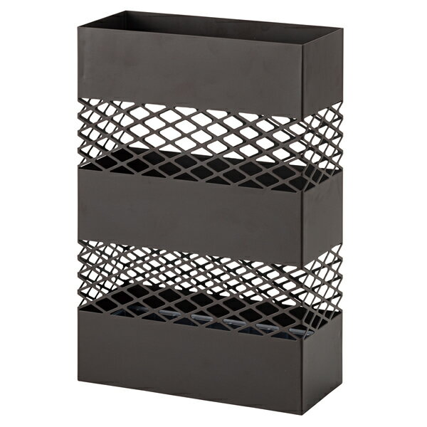 傘立て　アンブレラスタンド　長方形　スチール　粉体塗装　ダークブラウン　ホワイト