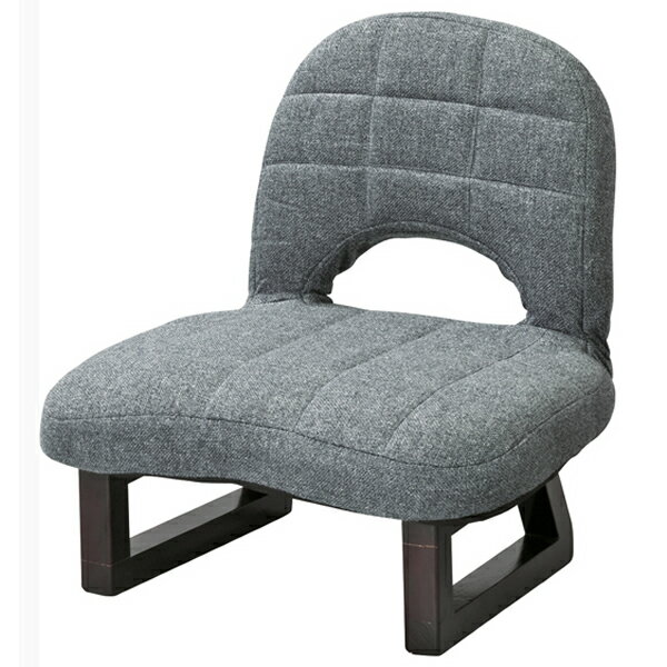 正座椅子　コンパクトチェア　背もたれ付き　折畳式　スキー脚　レッド　グレー　天然木　※6脚単位(ア..