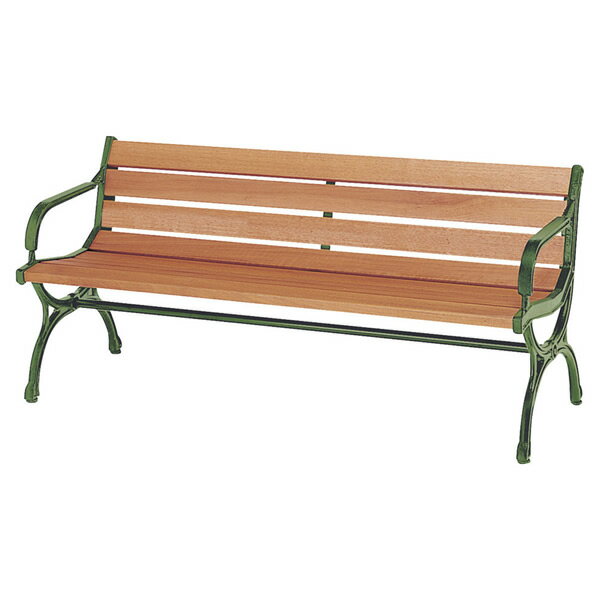 *業務用　ベンチ18号A　150cm幅　長椅子　背付　肘付　背・座部： 天然木（ニャトー材）・防腐処理　肘..