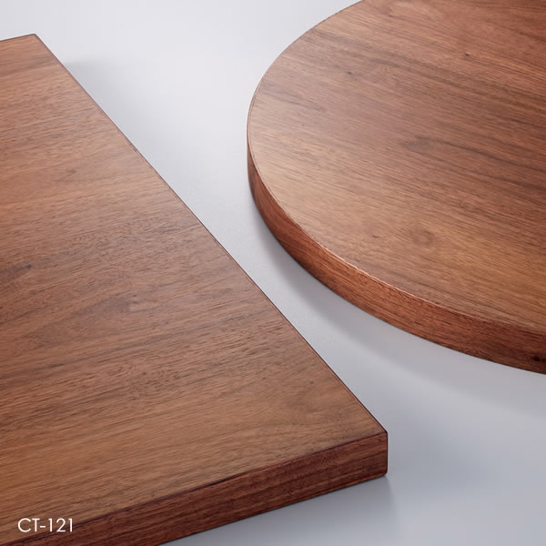 *業務用　TABLEシリーズ　天板　ウォールナット突板（板目・柾目ランダム） 木縁巻き（ウォールナット..