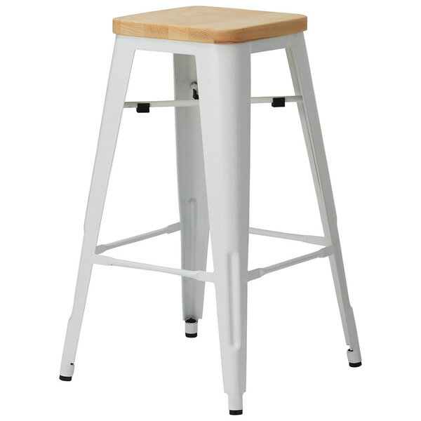 *業務用　STEEL BARSTOOLシリーズ　バースツール　カウンタースツール　ハイスツール　パンガススツールS75 3型　スチール　天然木タモ材　粉体塗装　ブラック　ホワイト　既製品