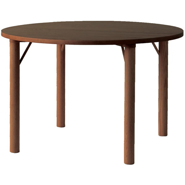 Kvist　クヴィスト　セミオーダー　ダイニングテーブル　食卓机　円形　丸テーブル　ウォールナット無垢材　節入り　ハギ仕様　サイズオーダー　 作業台　ブラウン　シンプル　デザイン　キッチンライフ　直径90～120cmまで10cm刻み