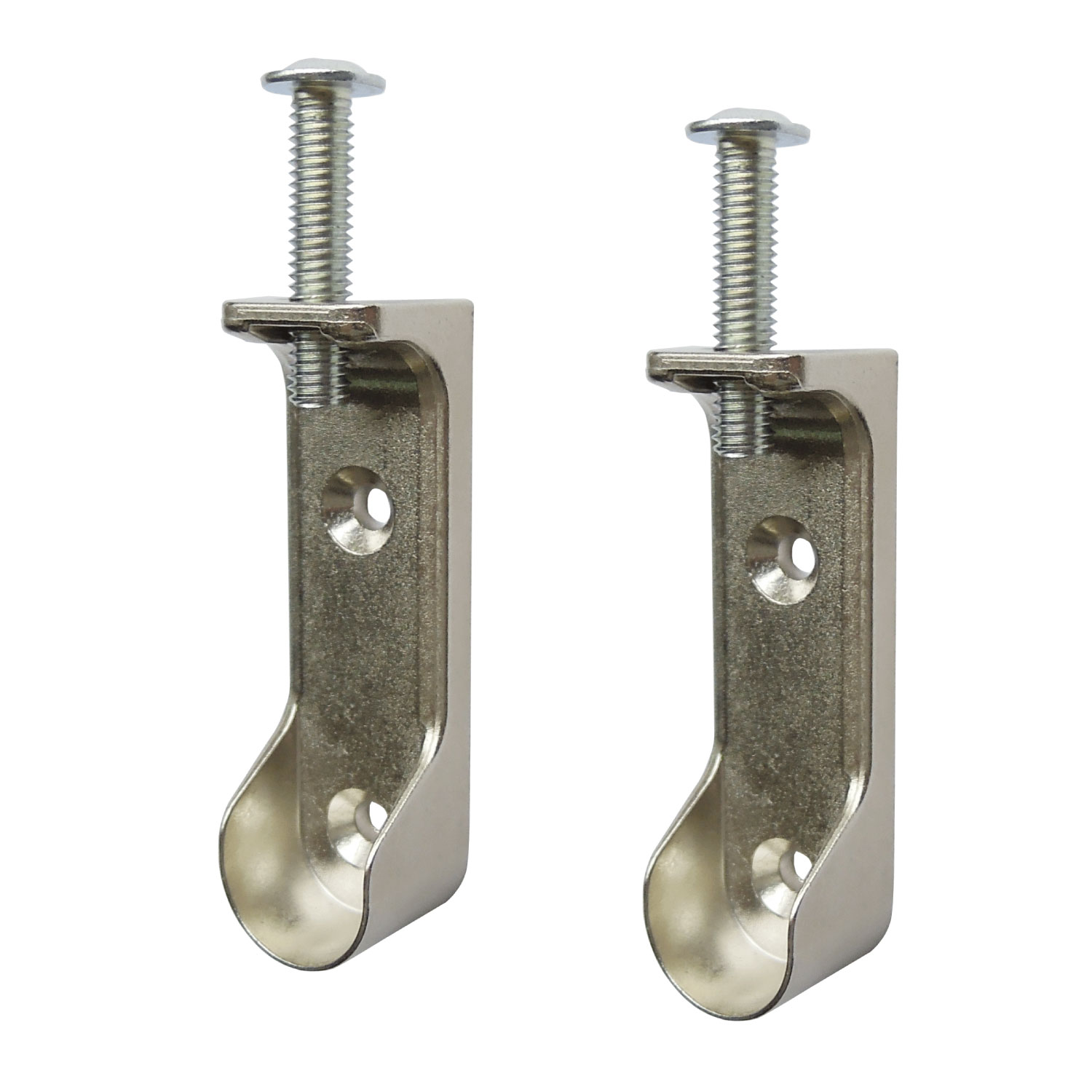 楕円パイプ用受け 2個セット 棚板取り付け用 ネジ付き棚板を挟み込んで取り付けするタイプです