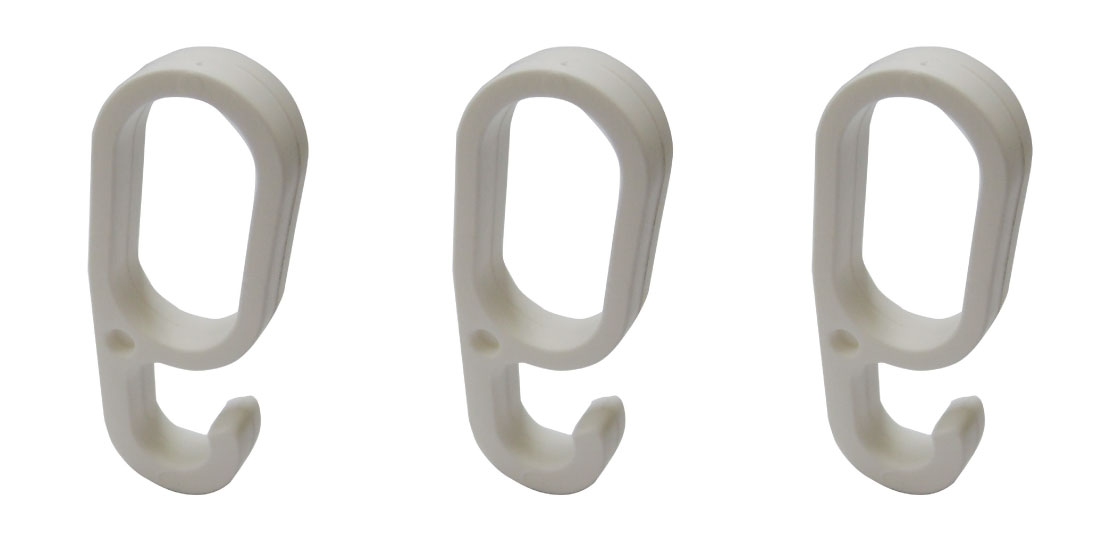 楕円パイプ専用フック フック ワードローブレールフック 3個セット 収納内整理 小物掛け