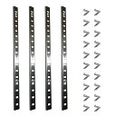 棚柱 DIY 棚受けセット ダボレール 4本セット ステンレス棚柱1ミリ単位カット無料 初心者でも安心 棚ダボ20個・取り付けネジセットガチャ柱 ダボ柱 長さ1...