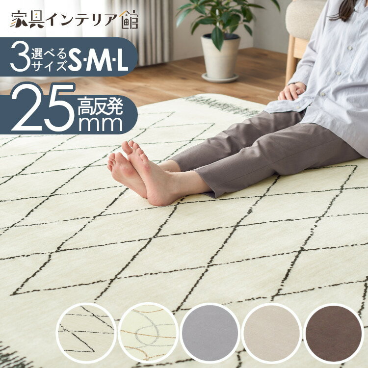 【レビューおまけ贈】ラグ 厚手 1.5畳 2畳 3畳 カーペット ラグマット 絨毯 2.5cm おしゃれ シンプル オールシーズン ホットカーペット対応 防音 滑り止め付き こども ペット 一人暮らし リビング アイリスオーヤマ ふっくらウレタンラグ ORG-25C *