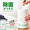 ウェットティッシュ 除菌 ノンアルコール 100枚入り 本体 ノンアルコール WTB-100N ノンアルコール 除菌 除菌シート 日本製 国産 ボトル 容器 ケース アイリスオーヤマ