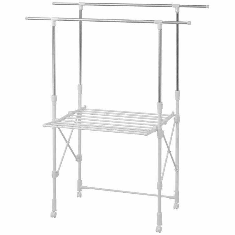 室内物干し 折りたたみ コンパクト 収納 幅 高さ 伸縮 大容量 ロング丈 バスタオル 組立簡単 工具不要 キャスター付 洗濯物干し 物干し 室内 部屋干し 梅雨 花粉 たっぷり室内物干し アイリスオーヤマ H-MR90 *