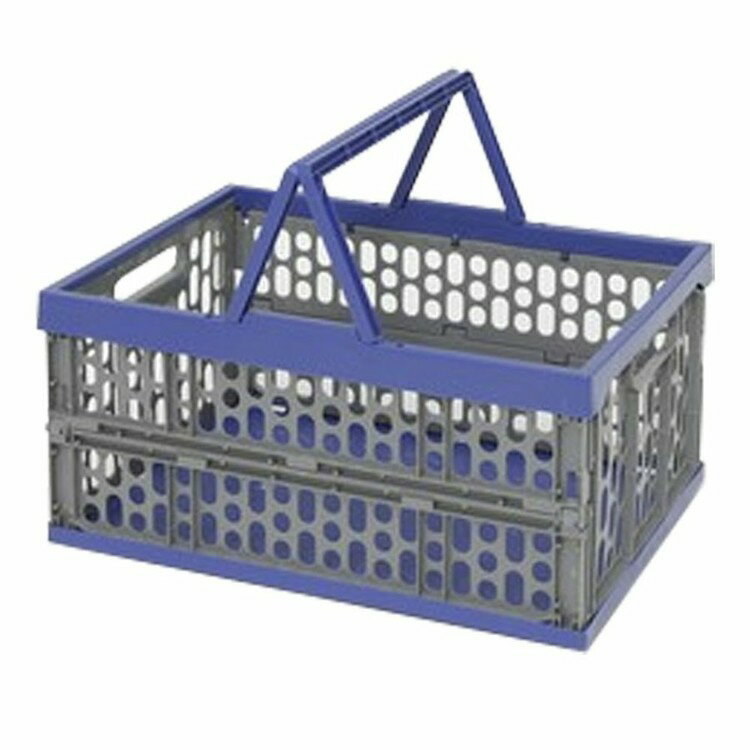 【8個セット】コンテナ 折りたたみ 収納ボックス 8個セット 取手付折りたたみコンテナ TOC-32L×8 ブルー・クリア 小物収納 屋外 旅行 キャンプ 工具 衣類 アイリスオーヤマ[2512SE]