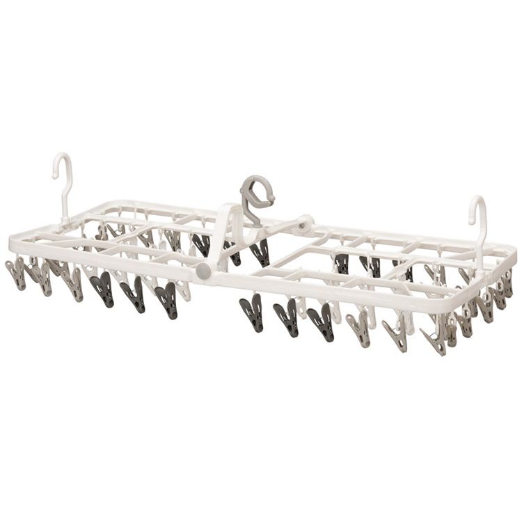 ピンチハンガー 42ピンチ 折りたたみ タオル ハンガー プラスチック 洗濯ハンガー 物干しハンガー 傾かない 3点フック 洗濯物干し ピンチ 室内物干し 部屋干し グッズ CB JAPAN The hangers 傾かないラント?リーハンカ?ー *