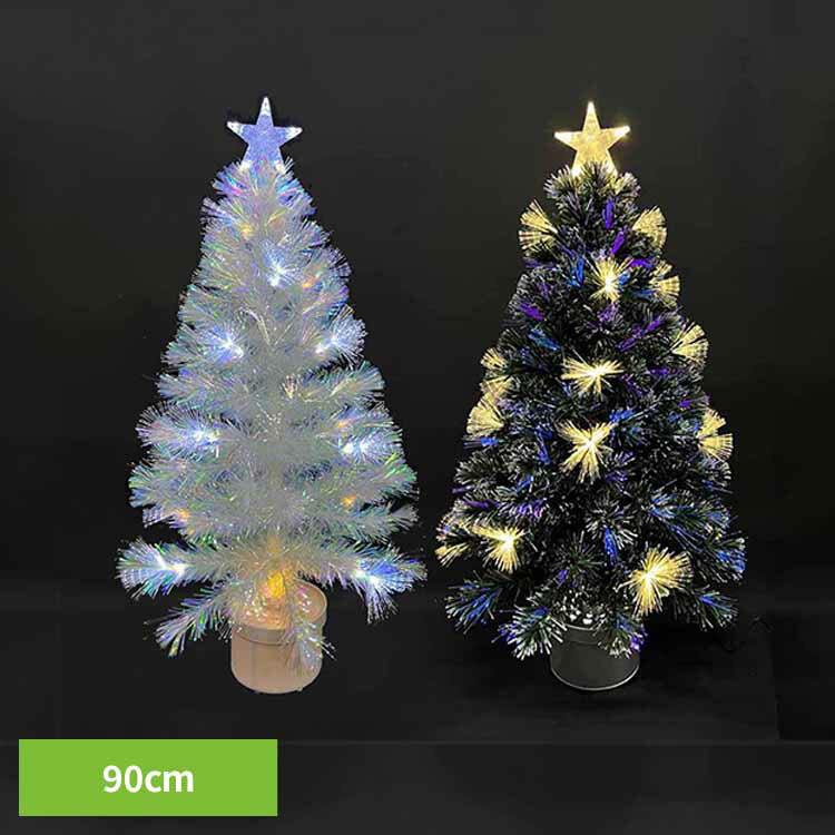 ファイバーツリー 90cm CTFT301-90Cファイバーツリー クリスマスツリー ミニツリー LED クリスマス オーロラツリー 卓上ツリー 光ファイバー 株式会社エス・ティー・イー クリア グリーン