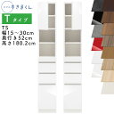 【開梱設置付き】スリムすきまくん Tタイプ 板扉キャビネット 幅15～30cm 奥行52cm 高さ180.2cm TS 左開き（TSL） 右開き（TSR） SSD完成品 選べるカラー 扉 収納 キッチン 洗面所 リビング デットスペース 有効活用※オーダー品のためキャンセル不可