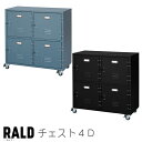 【送料無料】RALD ラルド チェスト4Dキャスター付き 2列 2段 ロッカー ボックス 下駄箱 玄関収納 収納棚 ストッカー スチール ハンマートーン仕上げ ヴィンテージ レトロ アンティーク おしゃれ東谷 TPN-31GR TPN-31BK