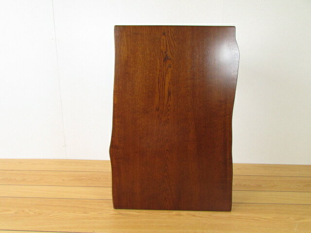 【送料無料】北海道手作り家具　ナラ材　一枚板ミニ座卓740　サイドテーブル　ローテーブル