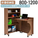 【テレワーク応援】畳むんデス グランデ W800 D260 H1200 120 ウォールナット 天然杢 オフィスデスク パーソナルデスク 事務机 SOHOデスク...