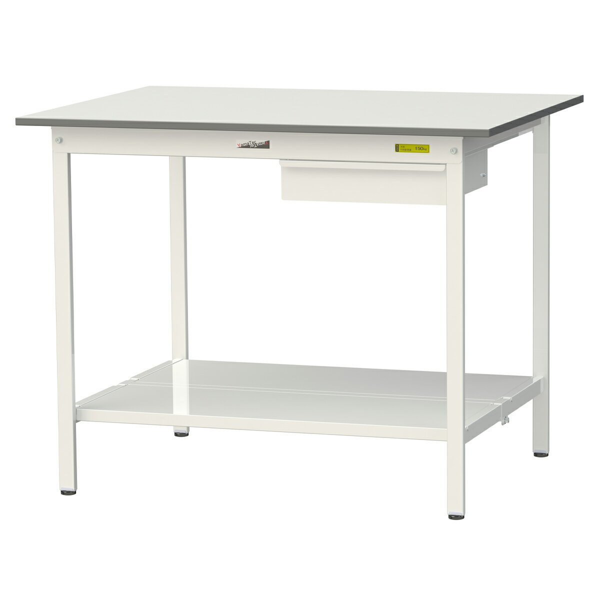 【国内メーカー品】【法人宛限定】キャビネット付き固定式ワークテーブル ハイタイプ 全面棚板付き W1200 D900 H950 作業用テーブル 軽量作業台 ワークベンチ 長机 机 作業台 作業デスク スチール オフィス 事務所 作業現場 工場 物流 シルキーホワイト YI-SUPH1290U-TT