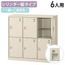 【法人宛限定】錠付きシューズロッカー 3列2段 6人用 W900 D380 H880 シューズボックス 靴箱 下駄箱 くつばこ シューズラック 下足入れ オフィス収納 ロッカー 六人用 鍵付き カギ付き グリーン購入法適合 ニューグレー KSL-M6-S2