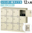 【法人宛限定】鍵付きシューズロッカー Bタイプ 4列3段12人用 W1100 D350 H945 シューズボックス 靴箱 下駄箱 くつばこ シューズラック 下足入れ オフィス収納 ロッカー スチール アミ棚 名札差し付き グリーン購入法適合 ニューグレー KSLB-M412-S2