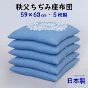 安心の日本製 国産 秩父ちぢみ座布団 5枚組 八端判